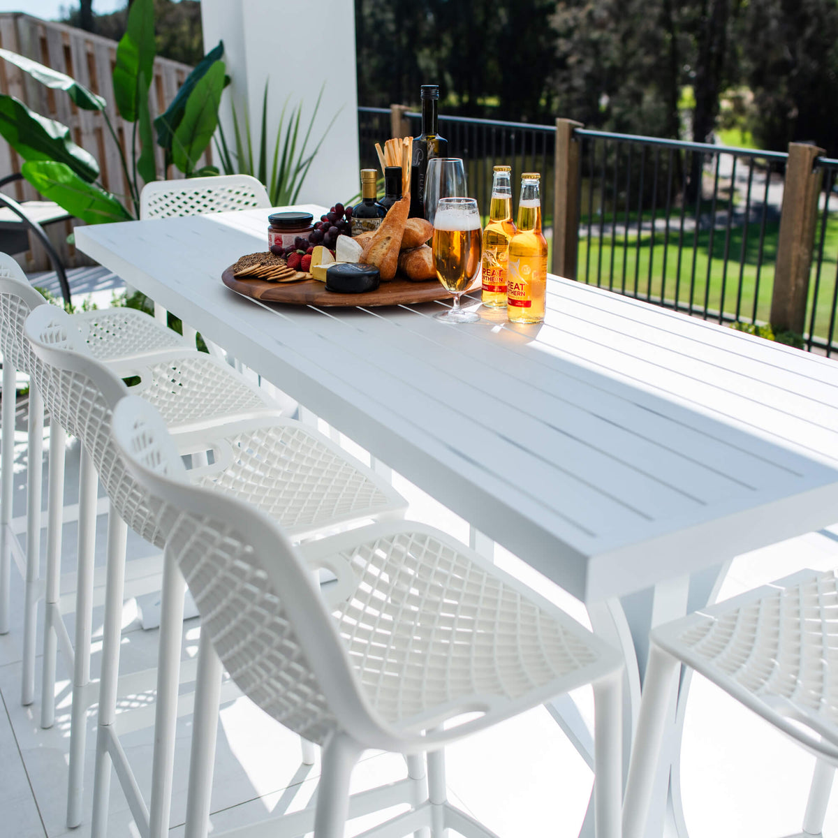 best-outdoor-furniture-Roma 75 Bergen - 7pce (200x65) - Outdoor Bar Set #color_WHITE