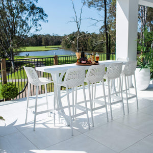 best-outdoor-furniture-Roma 75 Bergen - 7pce (200x65) - Outdoor Bar Set #color_WHITE