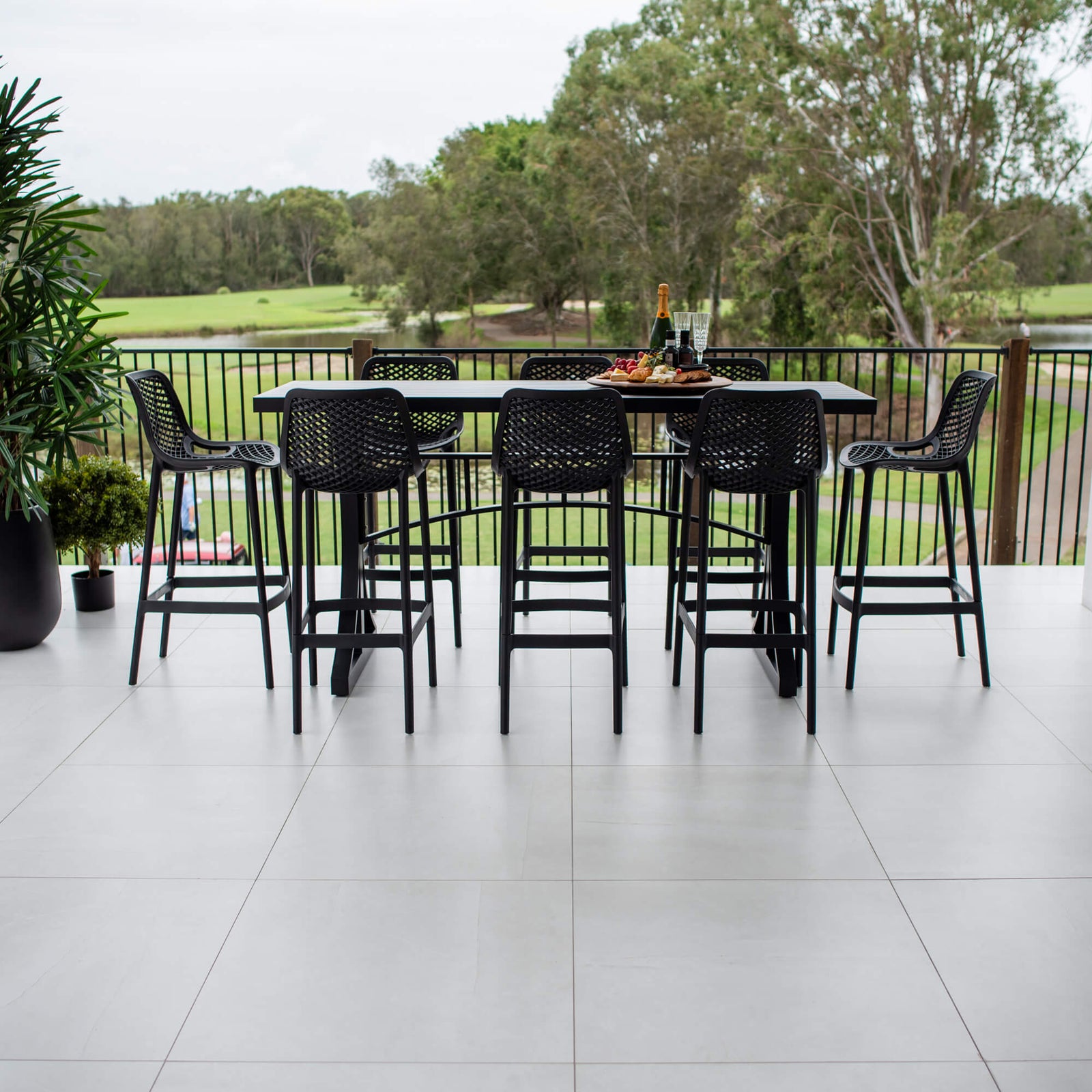 best-outdoor-furniture-Roma 75 Bergen - 9pce (200x65) - Outdoor Bar Set #color_BLACK