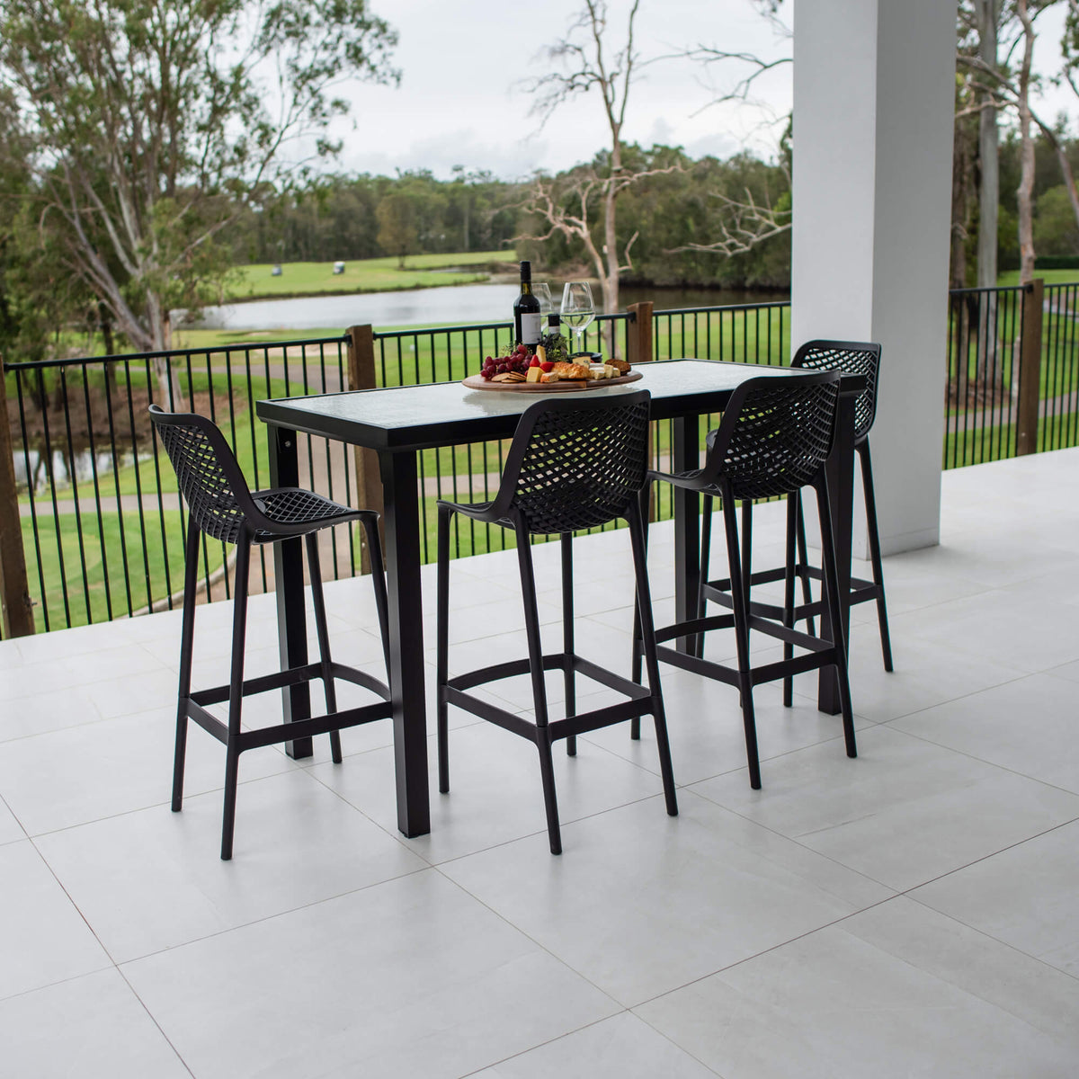 best-outdoor-furniture-Roma 75 Hudson - 5pce (150x80) - Outdoor Bar Set #color_BLACK