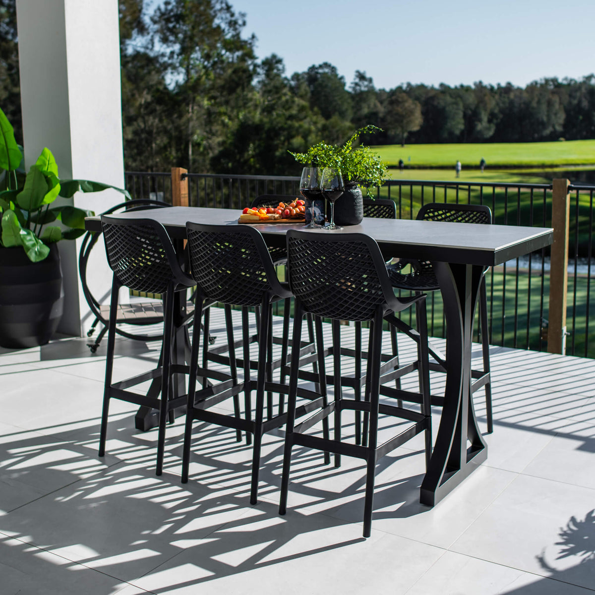 best-outdoor-furniture-Roma 75 Malibu - 7pce (200x65) - Outdoor Bar Set - Outdoor Bar Set  #color_BLACK-STONE