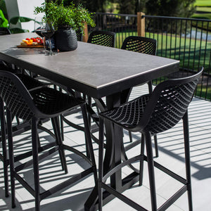 best-outdoor-furniture-Roma 75 Malibu - 9pce (200x65) - Outdoor Bar Set  #color_BLACK-STONE