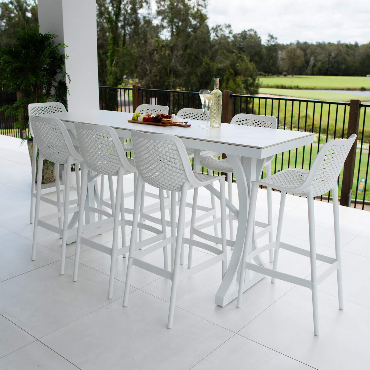 best-outdoor-furniture-Roma 75 Malibu - 9pce (200x65) - Outdoor Bar Set #color_WHITE