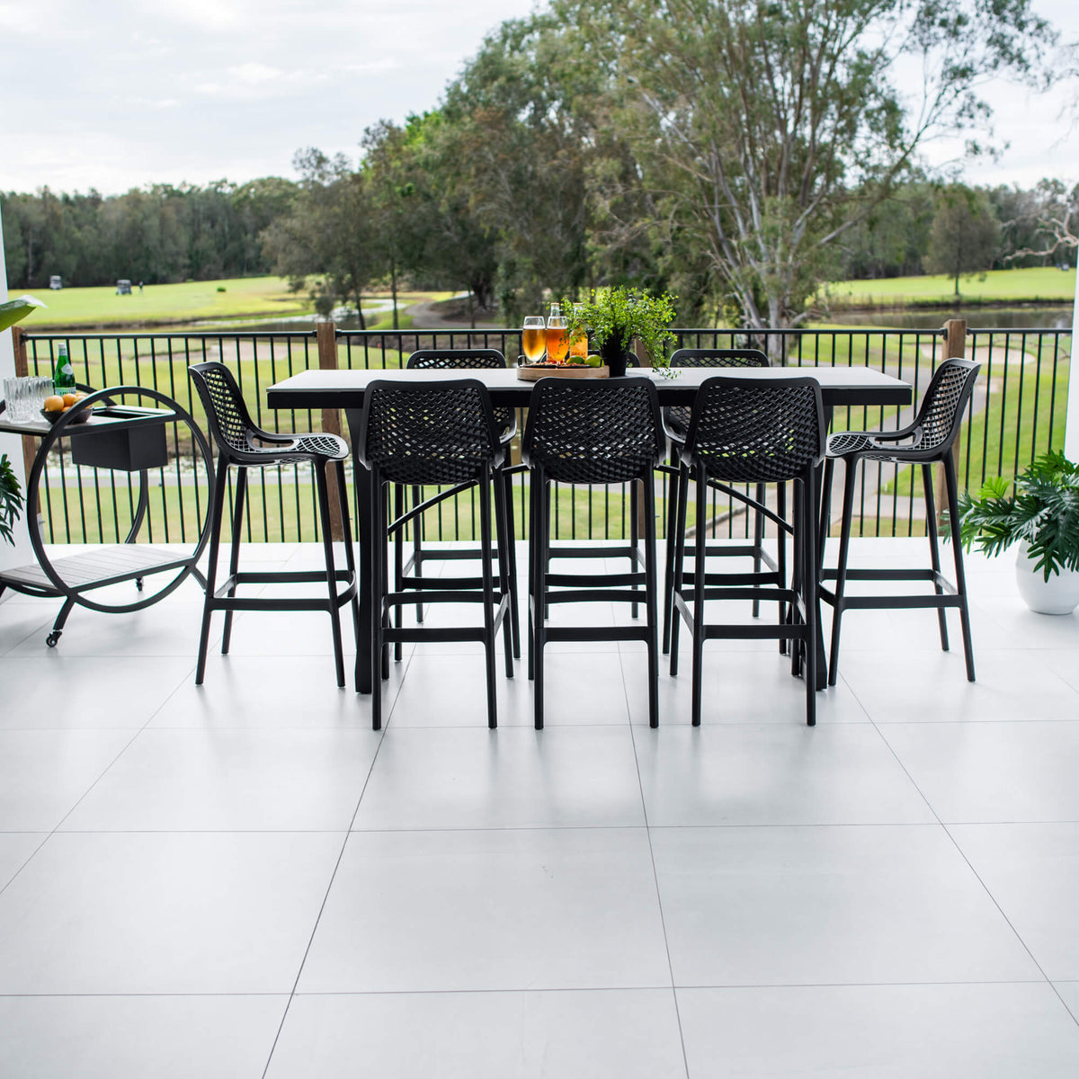 Roma 75 Malibu - 9pce (200x65) - Outdoor Bar Set