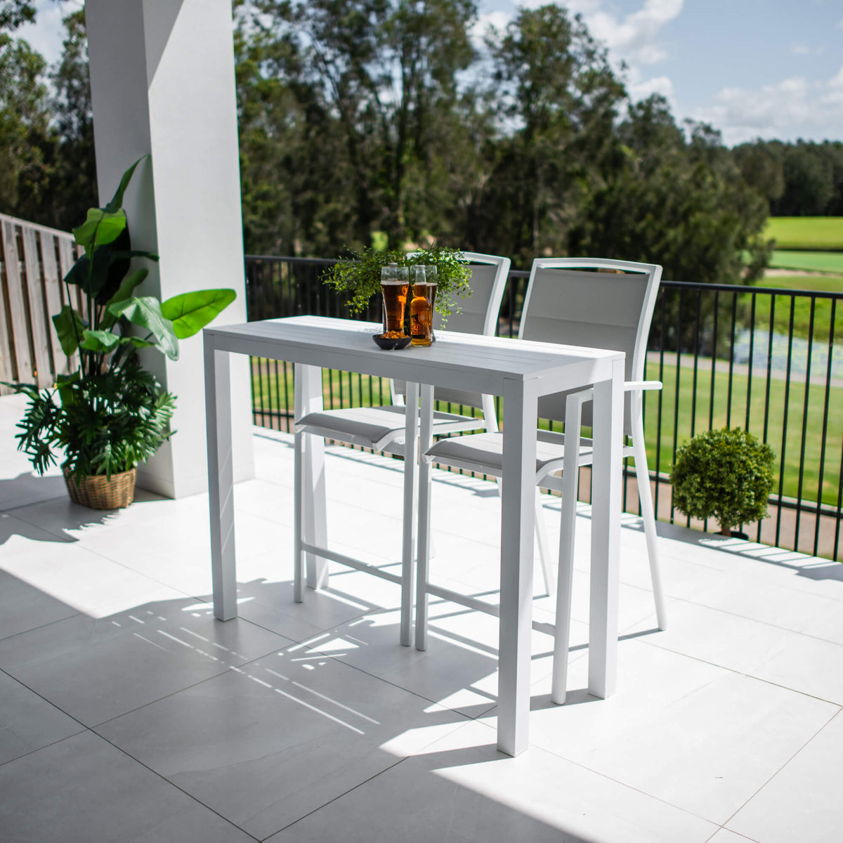 Shelby - Alum Slat Bar 130 - 3pce - Outdoor Bar Set