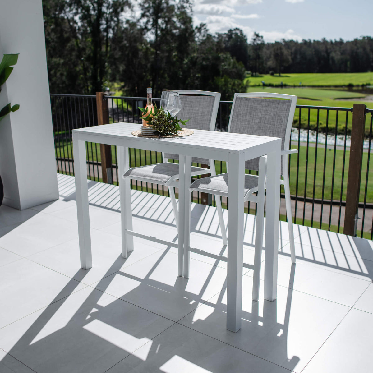 best-outdoor-furniture-Shelby - Alum Slat Bar 130 - 3pce - Outdoor Bar Set #color_WHITE