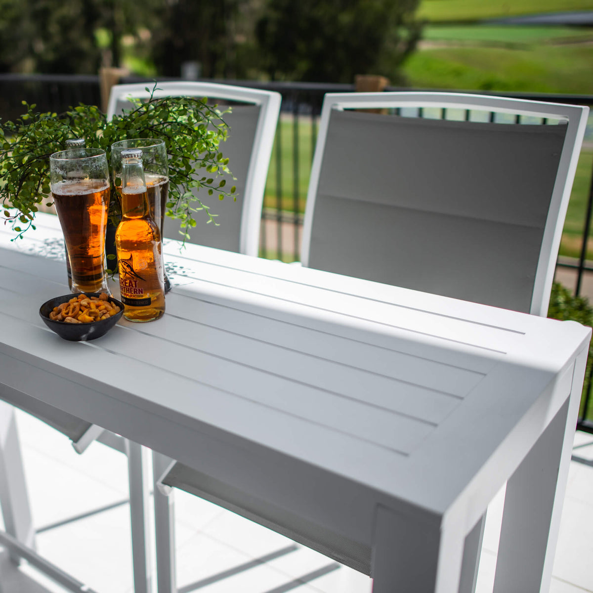 Shelby - Alum Slat Bar 130 - 3pce - Outdoor Bar Set