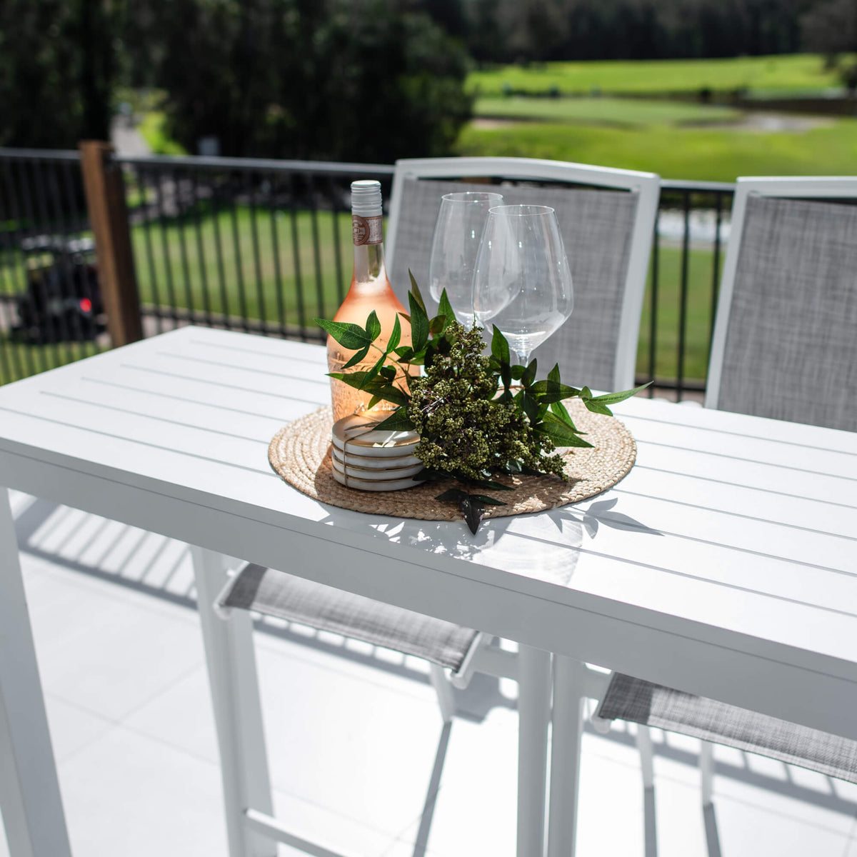 best-outdoor-furniture-Shelby - Alum Slat Bar 130 - 3pce - Outdoor Bar Set #color_WHITE