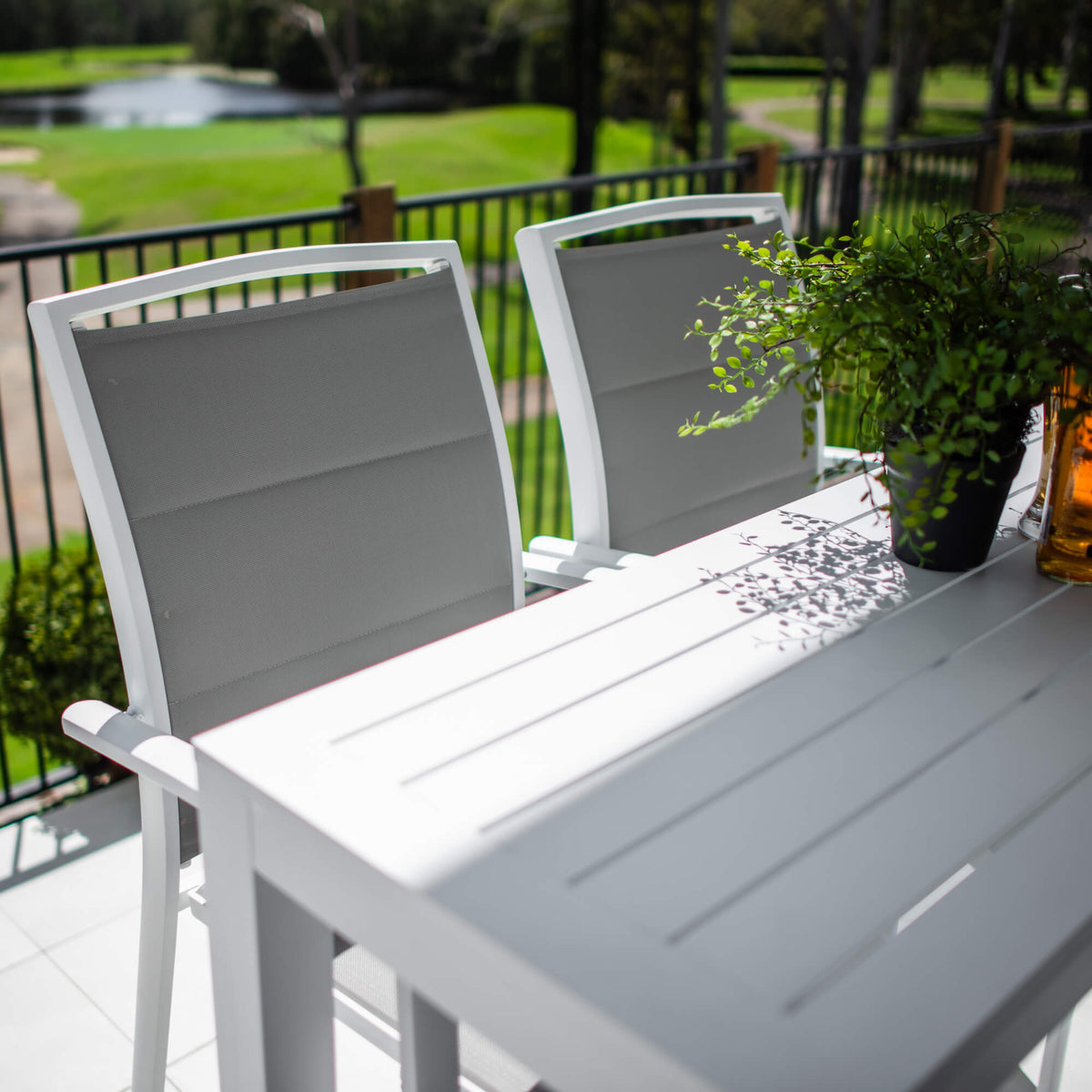 Shelby - Alum Slat Bar 130 - 3pce - Outdoor Bar Set