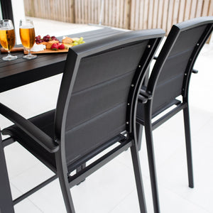 best-outdoor-furniture-Shelby - Alum Slat Bar 130 - 3pce - Outdoor Bar Set #color_BLACK
