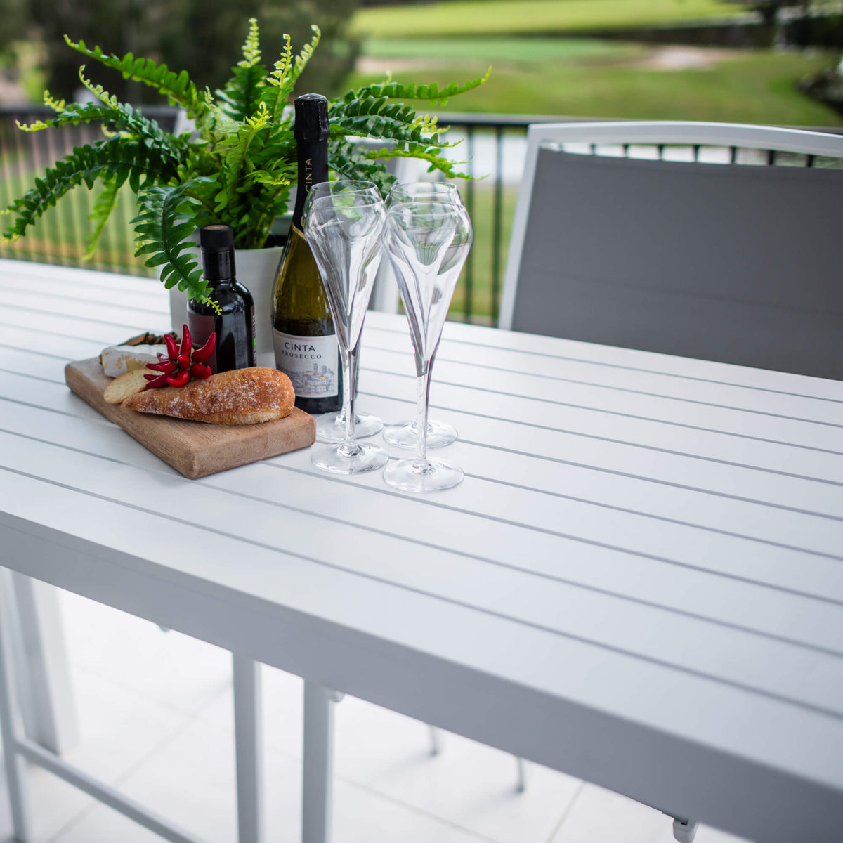 Shelby Alum Slat Bar - 5pce - Outdoor Bar Set F