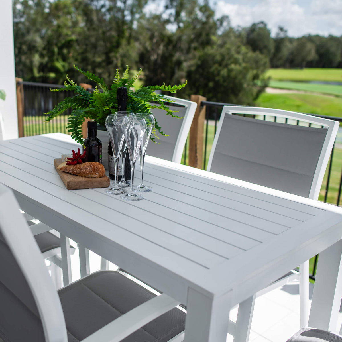 Shelby Alum Slat Bar - 7pce - Outdoor Bar Set F