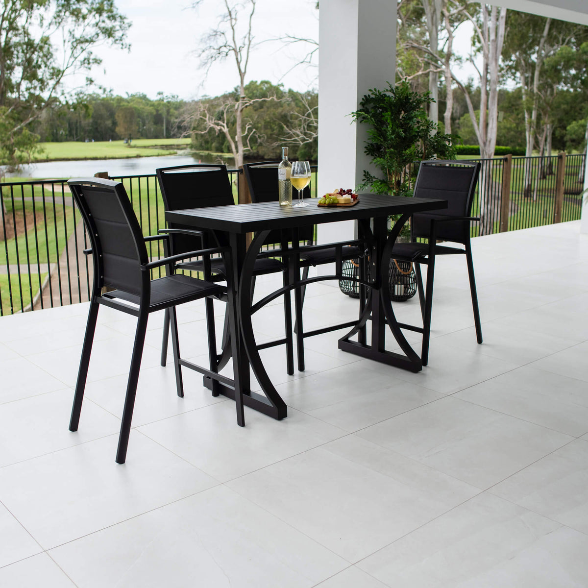 Shelby - Bergen Slat Bar 150 - 5pce - Outdoor Bar Set
