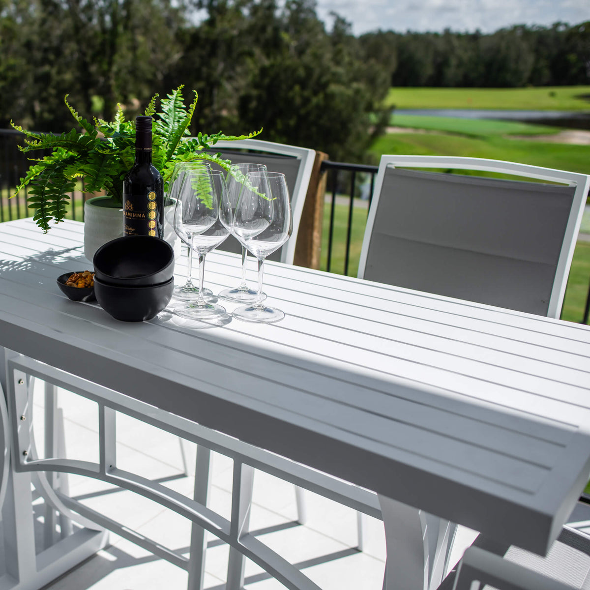 Shelby - Bergen Slat Bar 150 - 5pce - Outdoor Bar Set