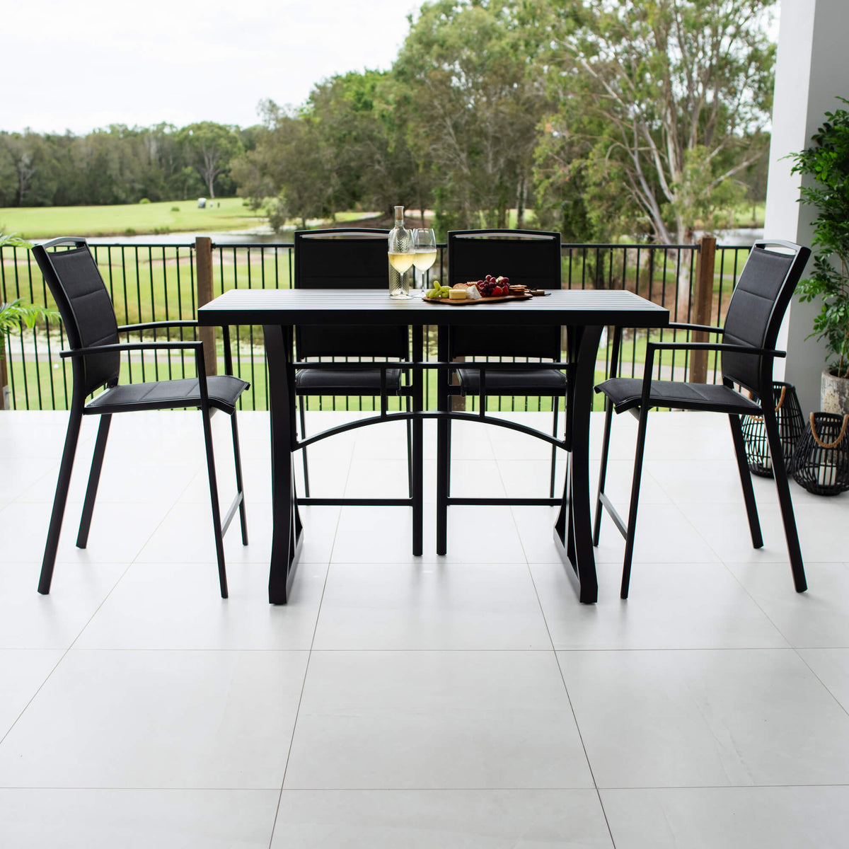 Shelby - Bergen Slat Bar 150 - 5pce - Outdoor Bar Set