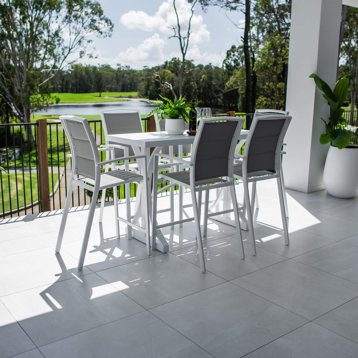 Shelby - Bergen Slat Bar 150 - 7pce - Outdoor Bar Set