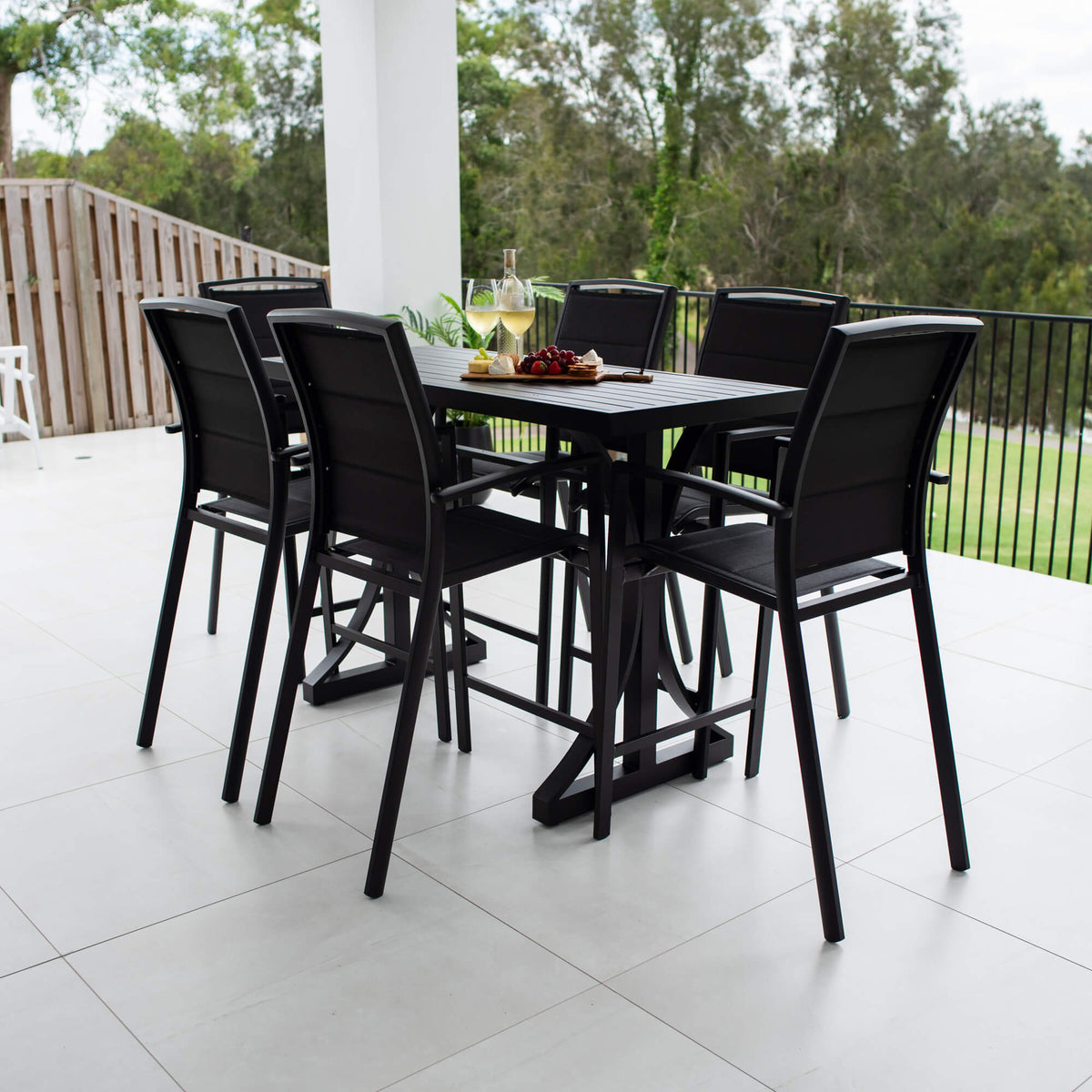 Shelby - Bergen Slat Bar 150 - 7pce - Outdoor Bar Set