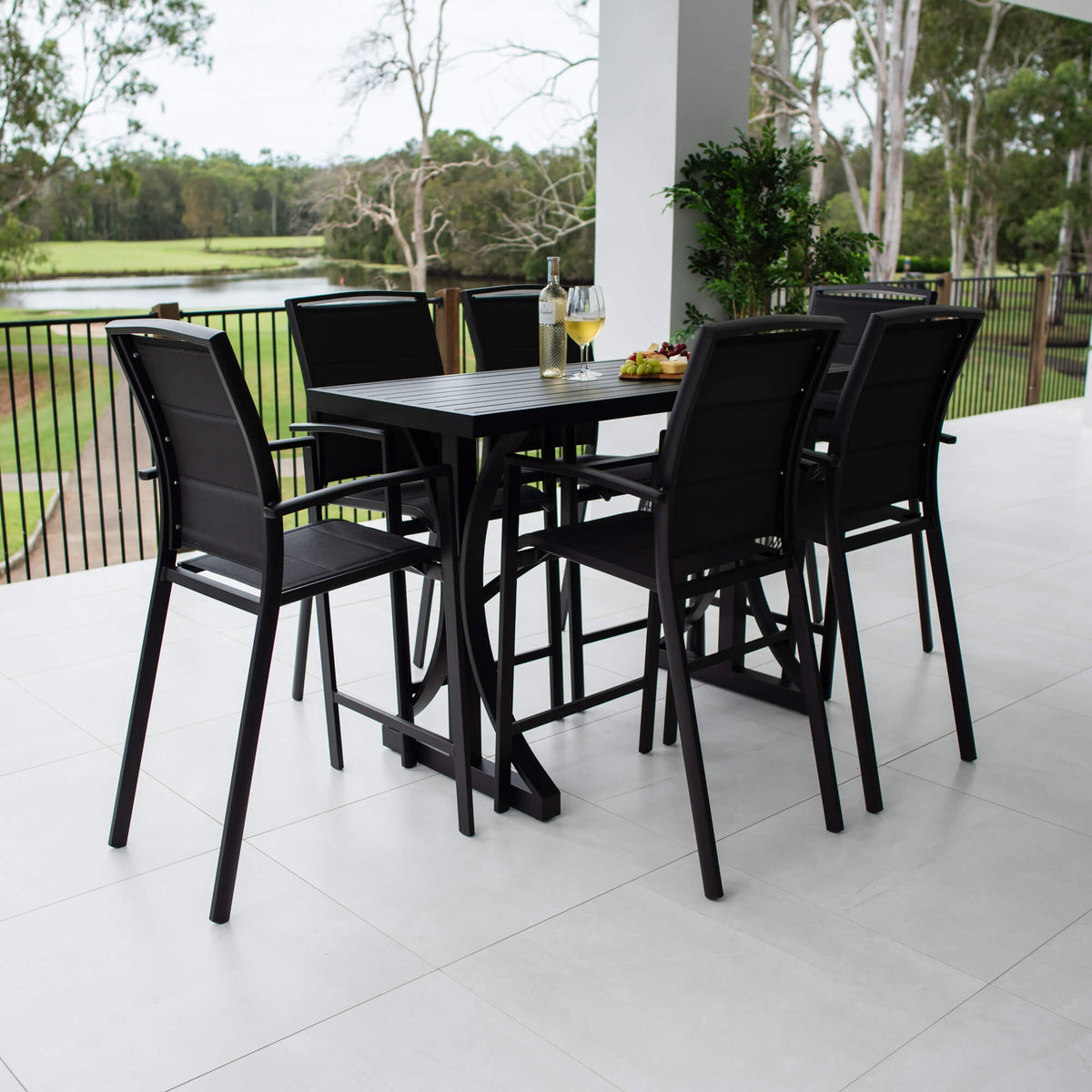 Shelby - Bergen Slat Bar 150 - 7pce - Outdoor Bar Set