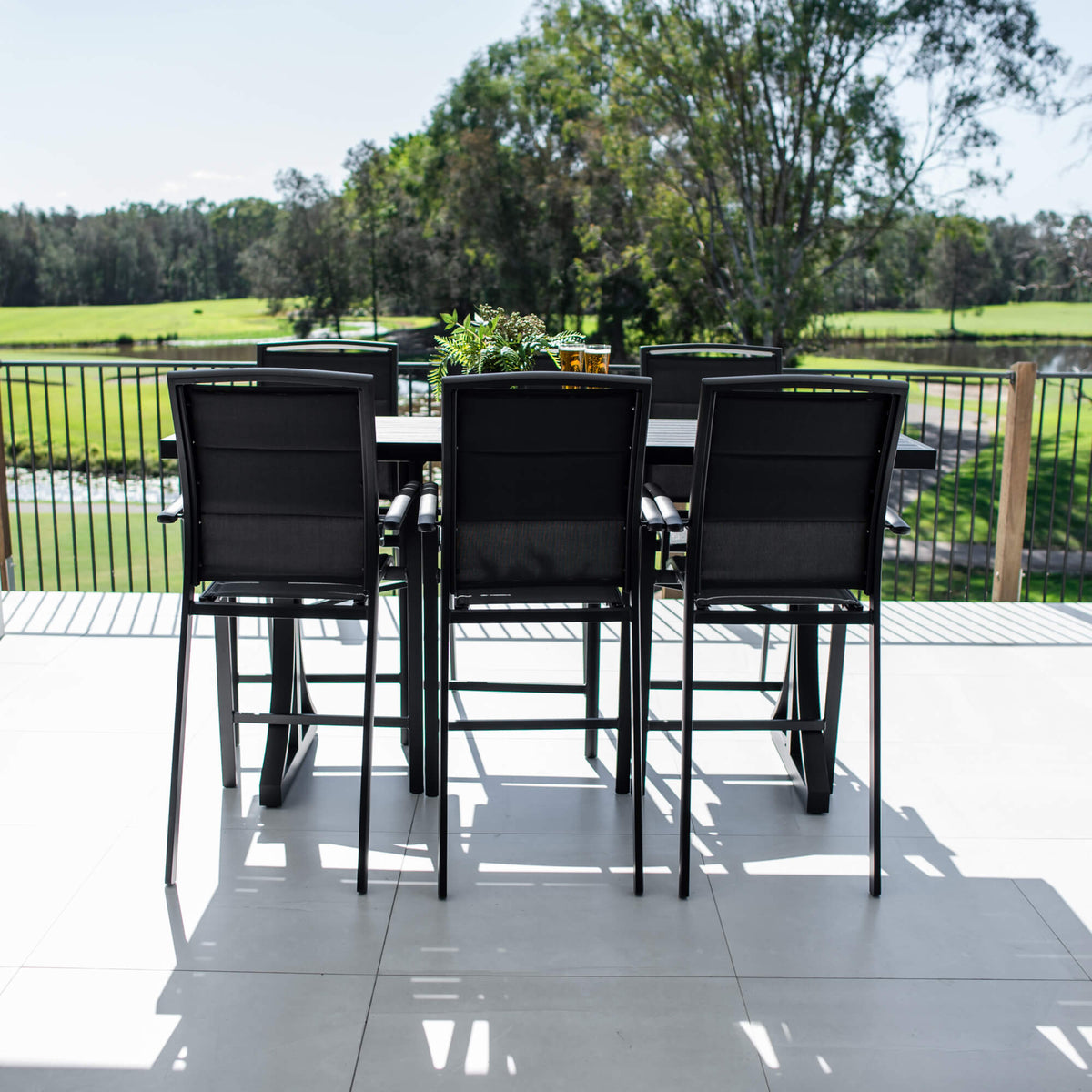 Shelby - Bergen Slat Bar 200 - 7pce - Outdoor Bar Set