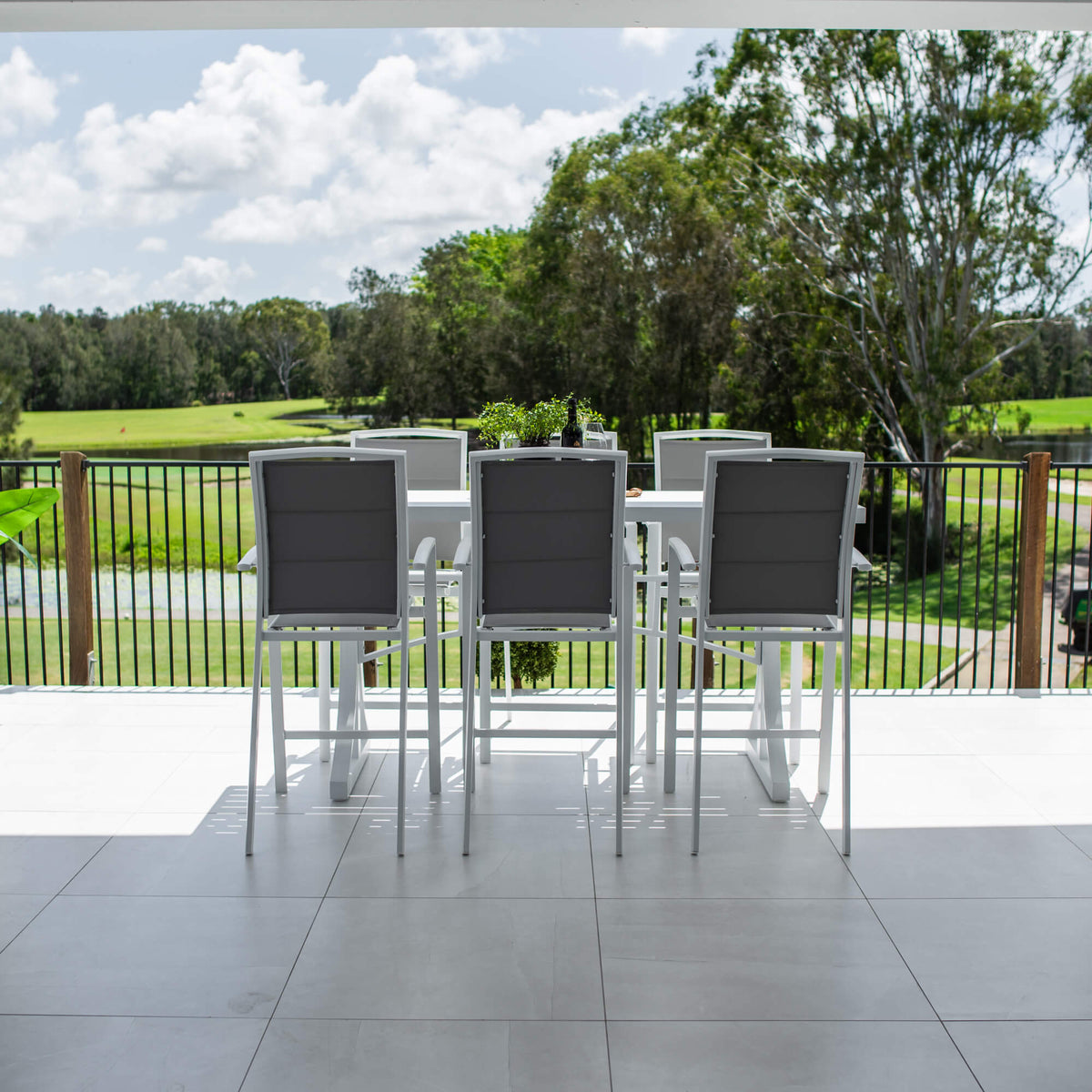Shelby - Bergen Slat Bar 200 - 7pce - Outdoor Bar Set