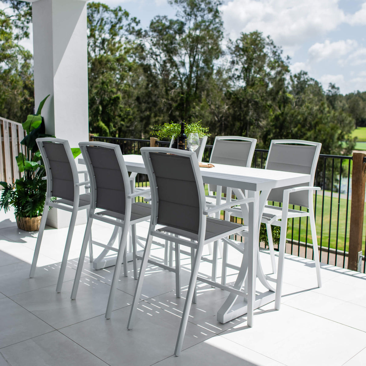 Shelby - Bergen Slat Bar 200 - 7pce - Outdoor Bar Set