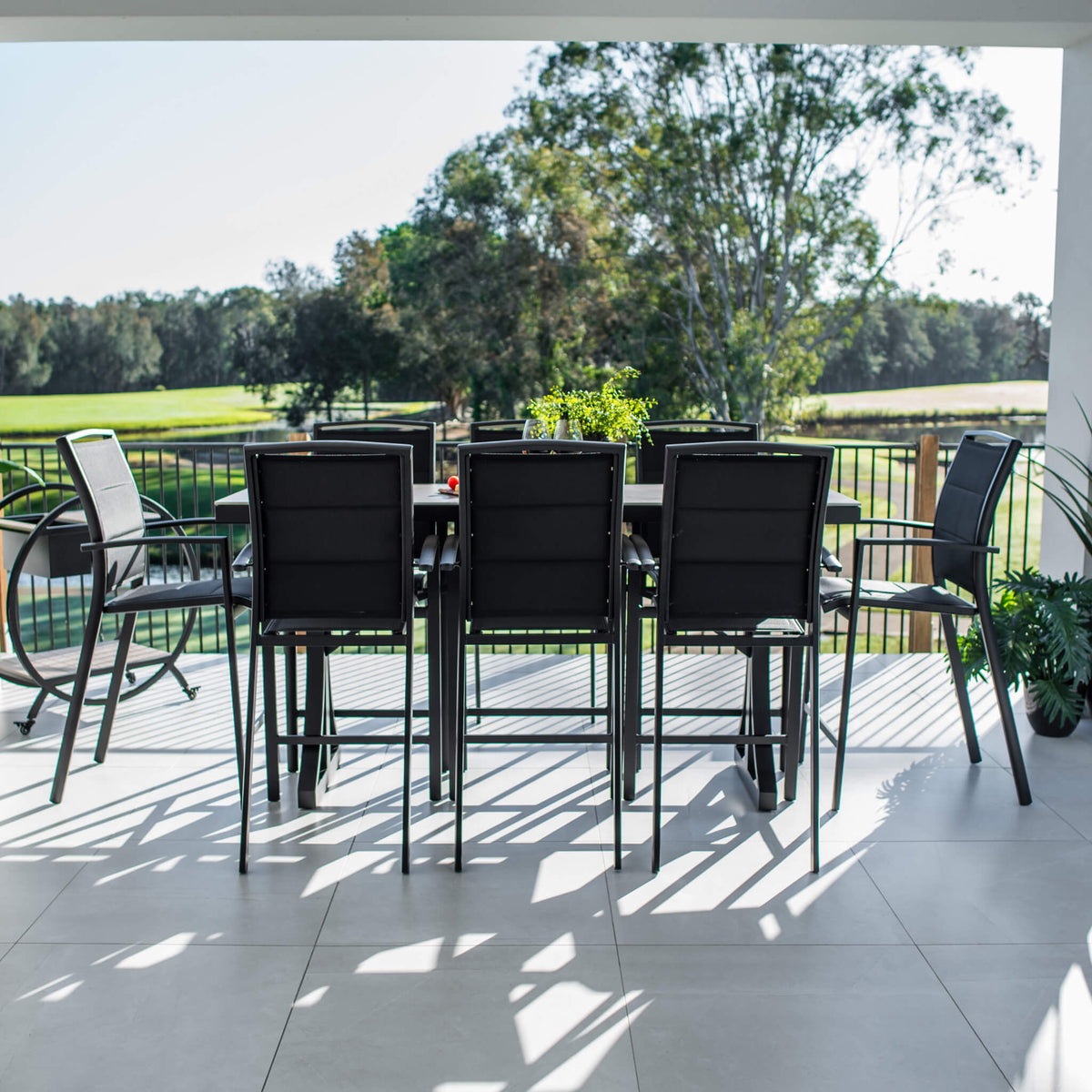 best-outdoor-furniture-Shelby Malibu - 9pce (200x65) - Outdoor Bar Set #color_BLACK-STONE