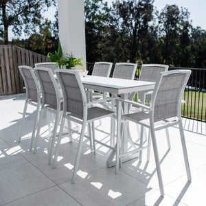 best-outdoor-furniture-Shelby Malibu - 9pce (200x65) - Outdoor Bar Set #color_WHITE