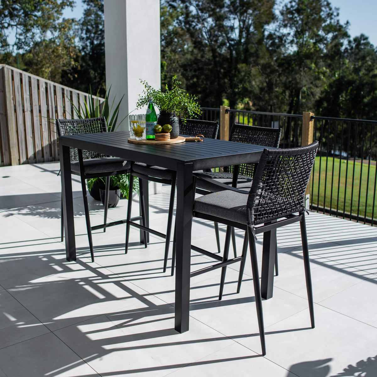 best-outdoor-furniture-Vienna Rope Aria - 5pce (150x80) - Outdoor Bar Set #color_BLACK