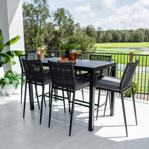 best-outdoor-furniture-Vienna Rope Aria - 7pce (150x80) - Outdoor Bar Set #color_BLACK