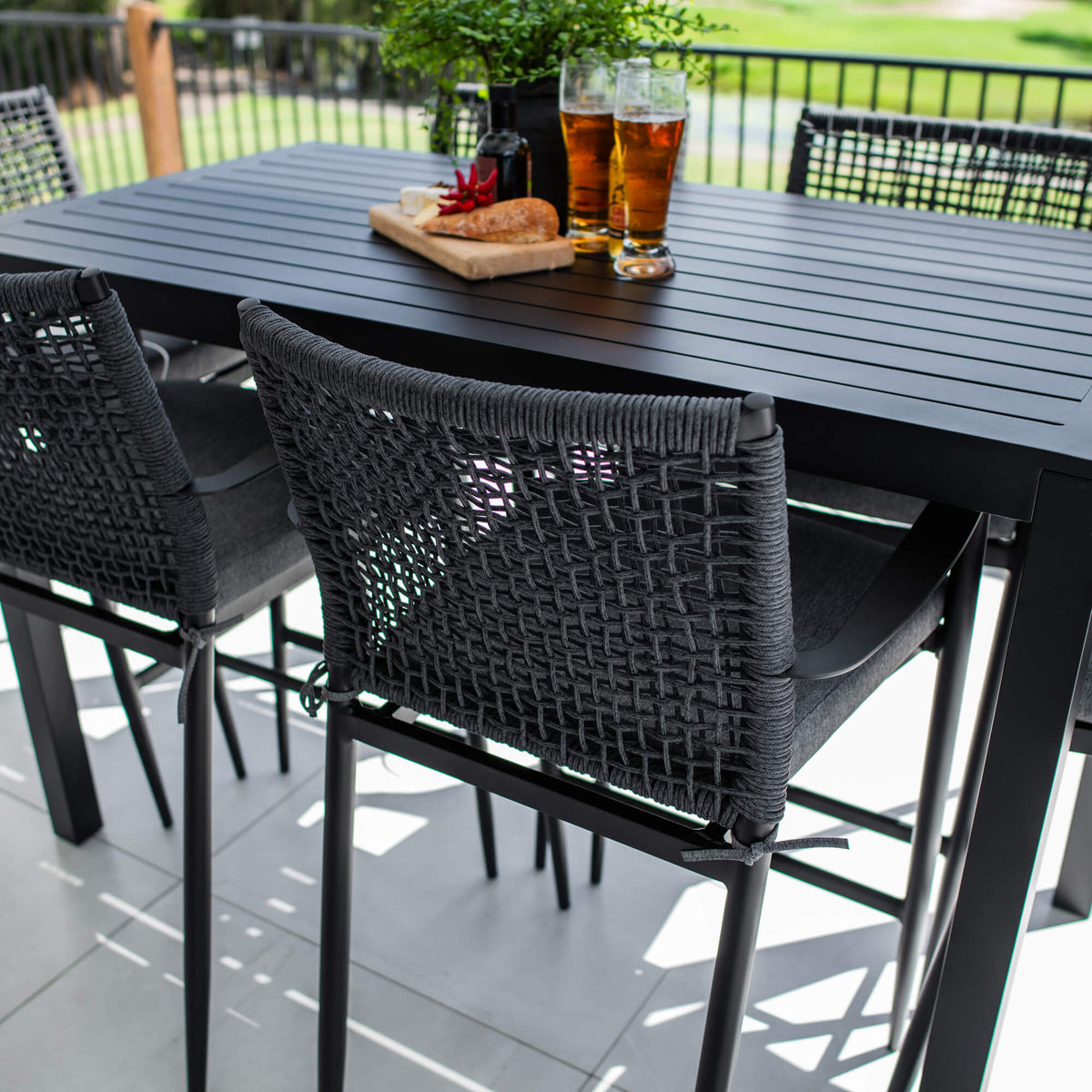 best-outdoor-furniture-Vienna Rope Aria - 7pce (150x80) - Outdoor Bar Set #color_BLACK