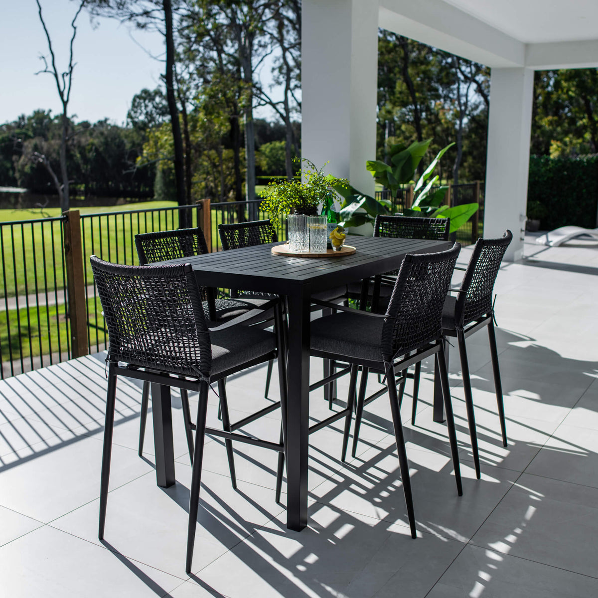 Vienna Rope Aria - 7pce (150x80) - Outdoor Bar Set