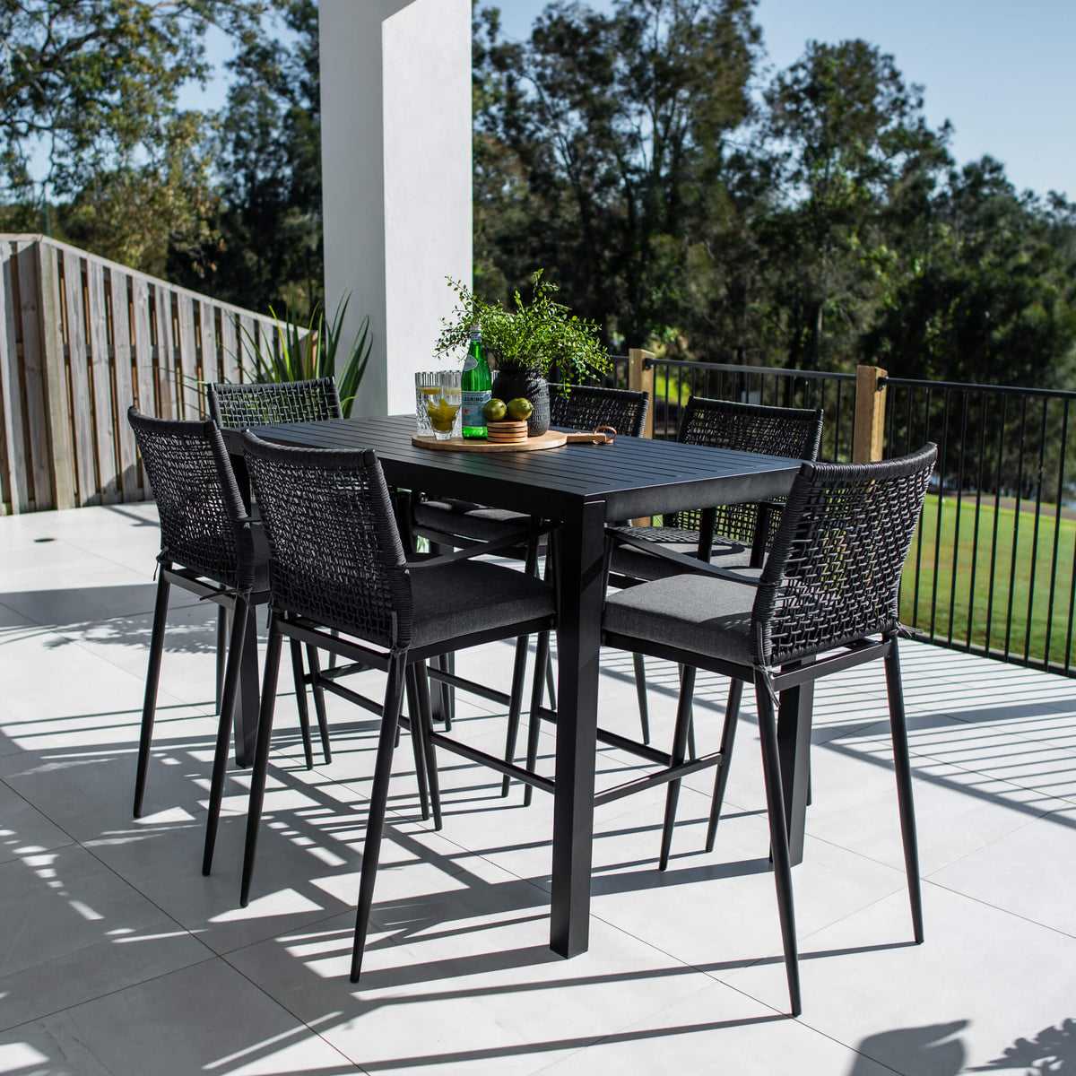 Vienna Rope Aria - 7pce (150x80) - Outdoor Bar Set
