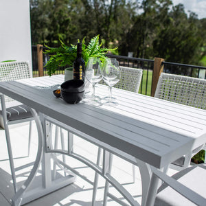 best-outdoor-furniture-Vienna Rope Bergen - 5pce (150x65) - Outdoor Bar Set #color_WHITE