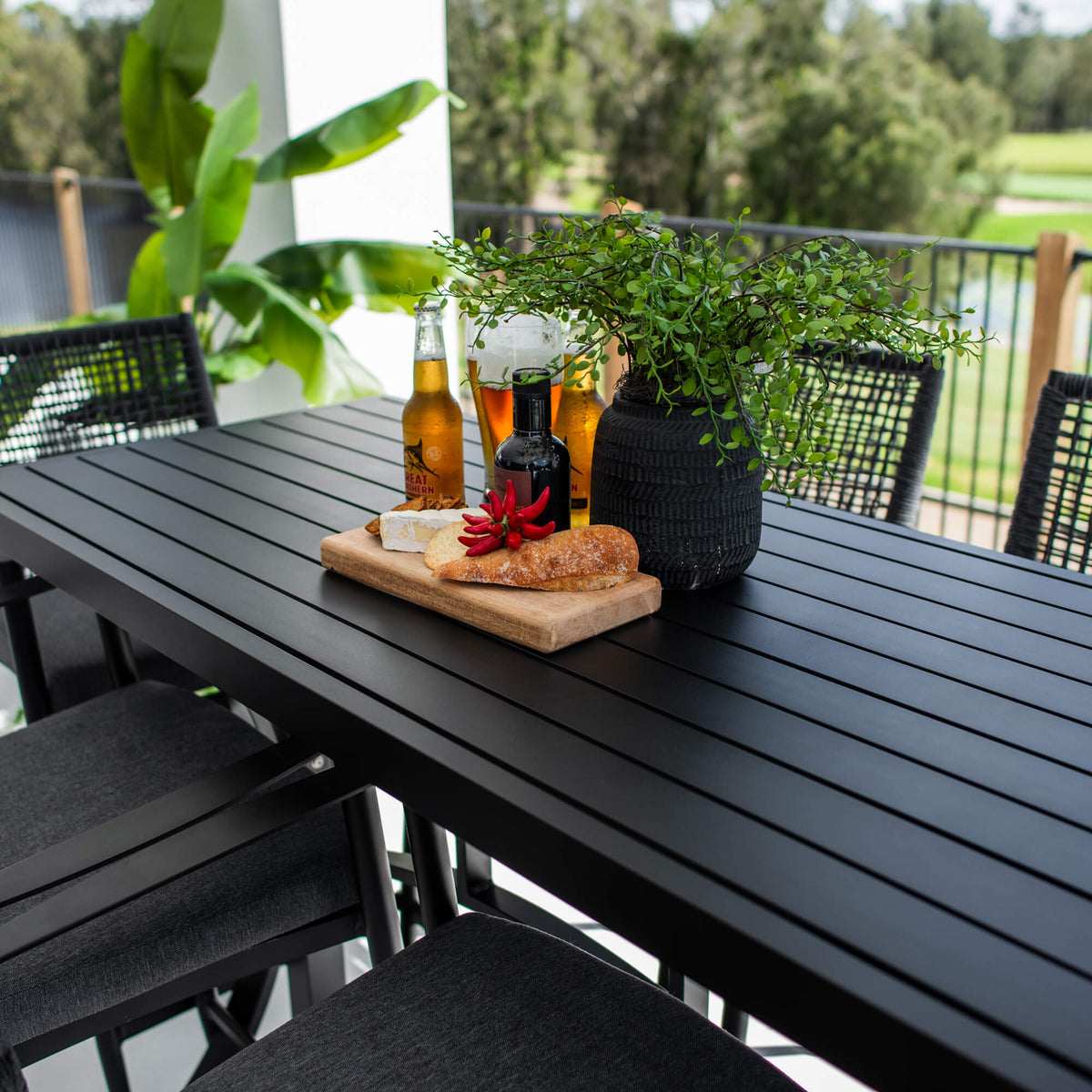 best-outdoor-furniture-Vienna Rope Bergen - 7pce (150x65) - Outdoor Bar Set #color_BLACK