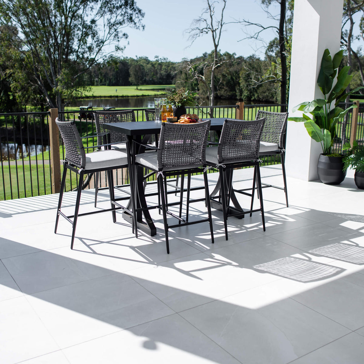 best-outdoor-furniture-Vienna Rope Bergen - 7pce (150x65) - Outdoor Bar Set #color_BLACK