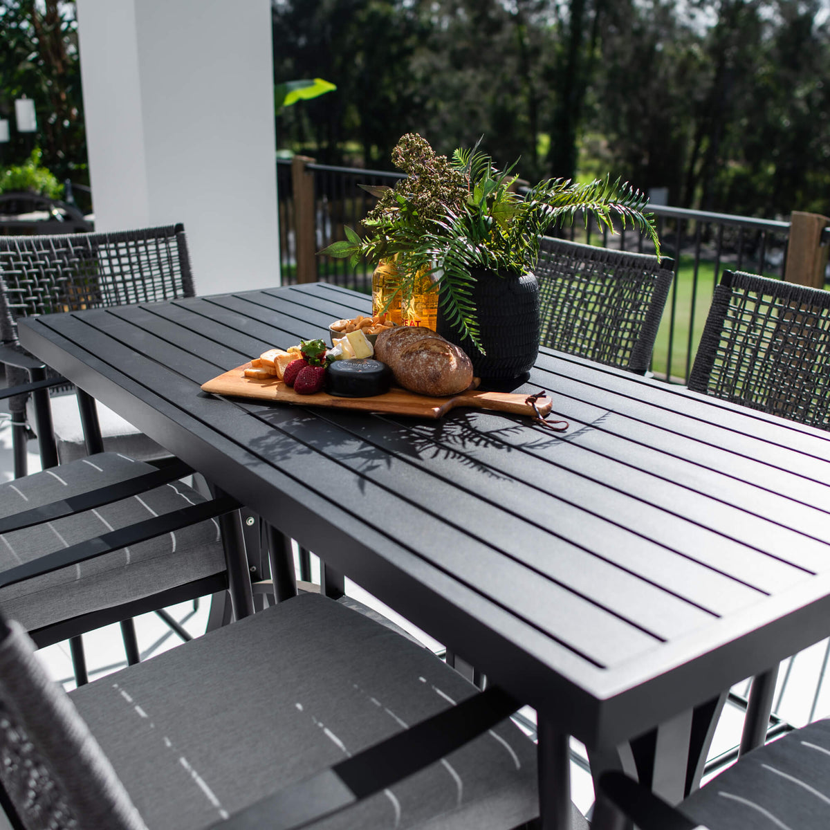 best-outdoor-furniture-Vienna Rope Bergen - 7pce (150x65) - Outdoor Bar Set #color_BLACK