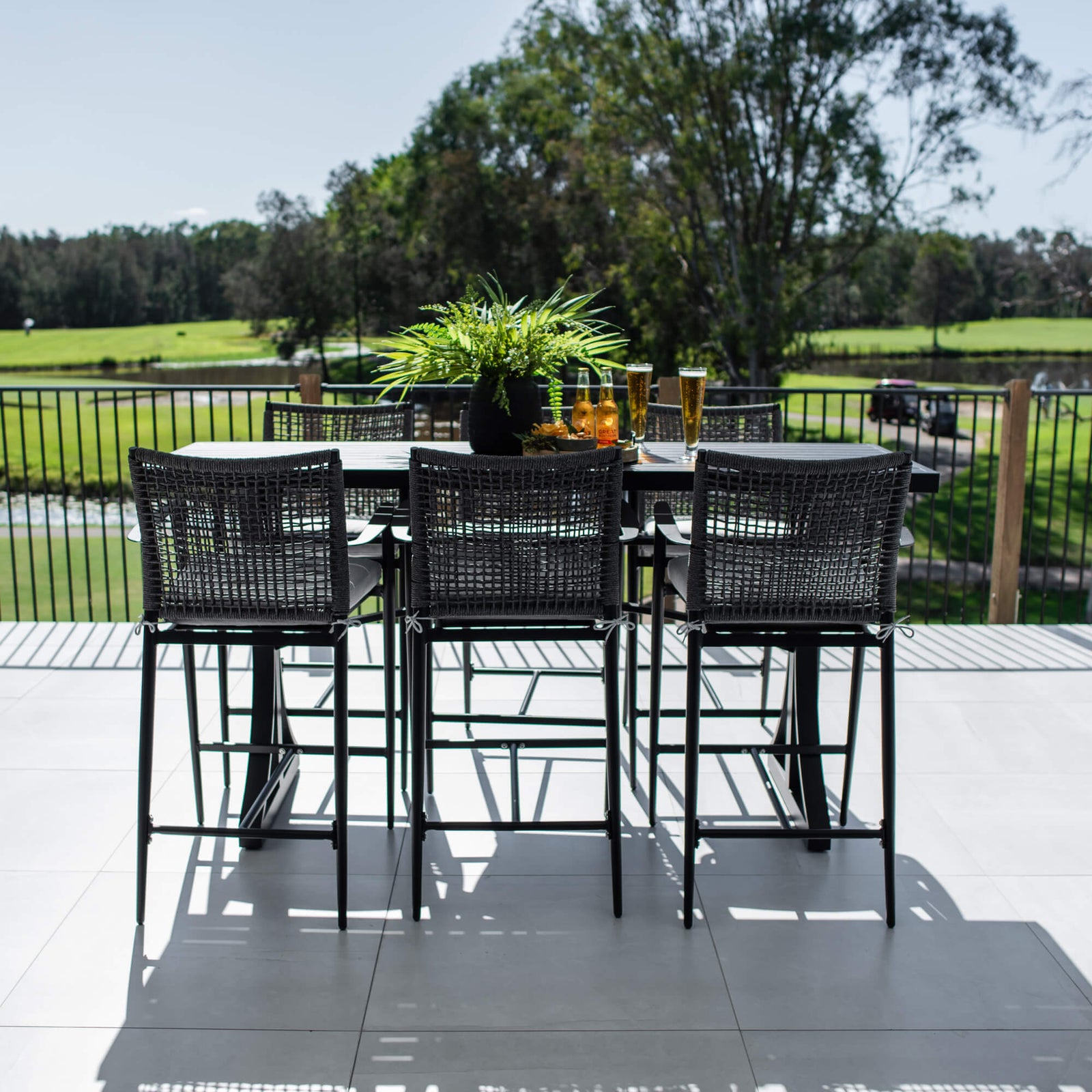 best-outdoor-furniture-Vienna Rope Bergen - 7pce (200x65) - Outdoor Bar Set #color_BLACK