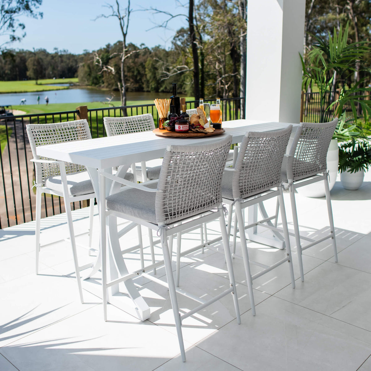 best-outdoor-furniture-Vienna Rope Bergen - 7pce (200x65) - Outdoor Bar Set #color_WHITE