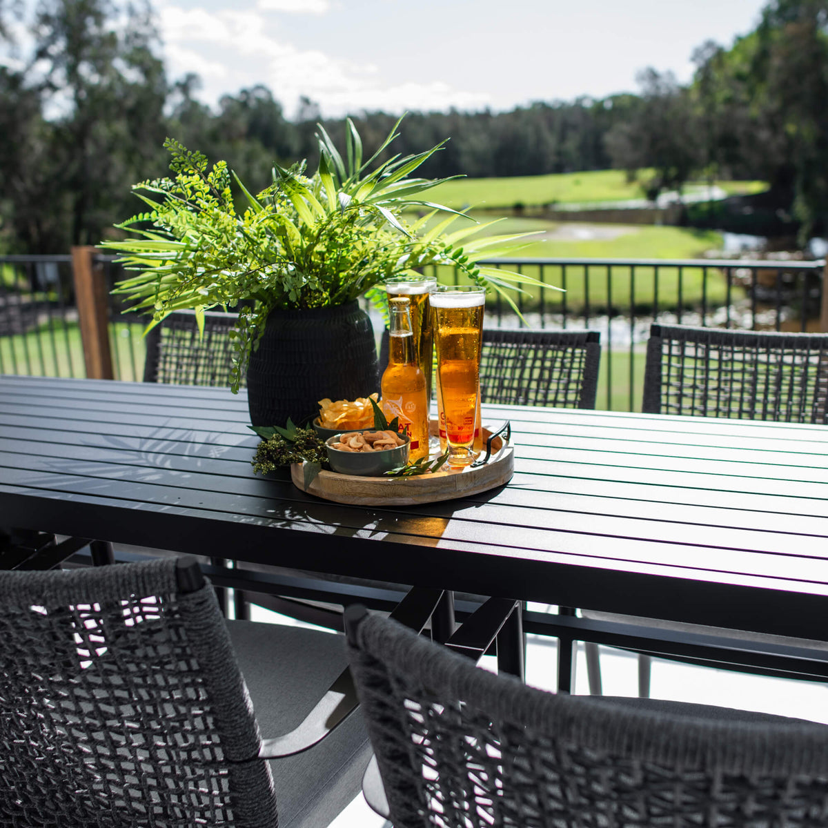 best-outdoor-furniture-Vienna Rope Bergen - 9pce (200x65) - Outdoor Bar Set #color_BLACK