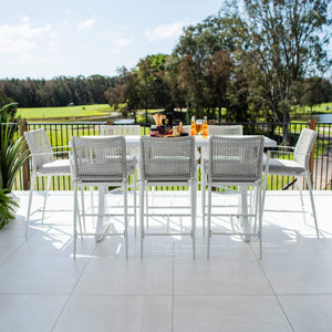 best-outdoor-furniture-Vienna Rope Bergen - 9pce (200x65) - Outdoor Bar Set #color_WHITE