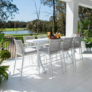 best-outdoor-furniture-Vienna Rope Bergen - 9pce (200x65) - Outdoor Bar Set #color_WHITE