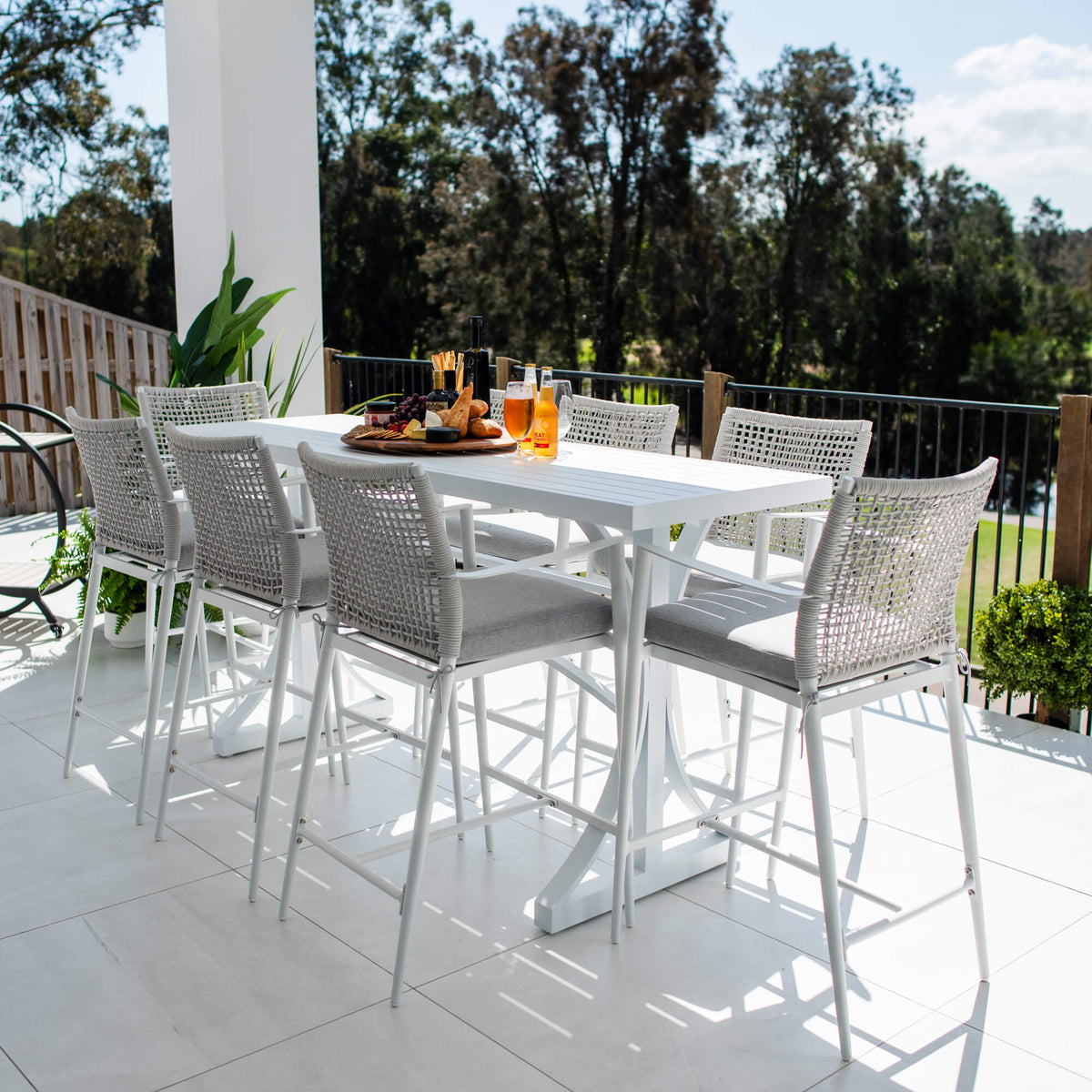 best-outdoor-furniture-Vienna Rope Bergen - 9pce (200x65) - Outdoor Bar Set #color_WHITE