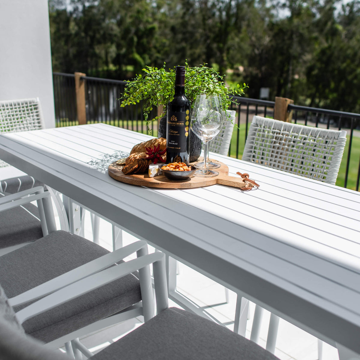 best-outdoor-furniture-Vienna Rope Bergen - 9pce (200x65) - Outdoor Bar Set #color_WHITE