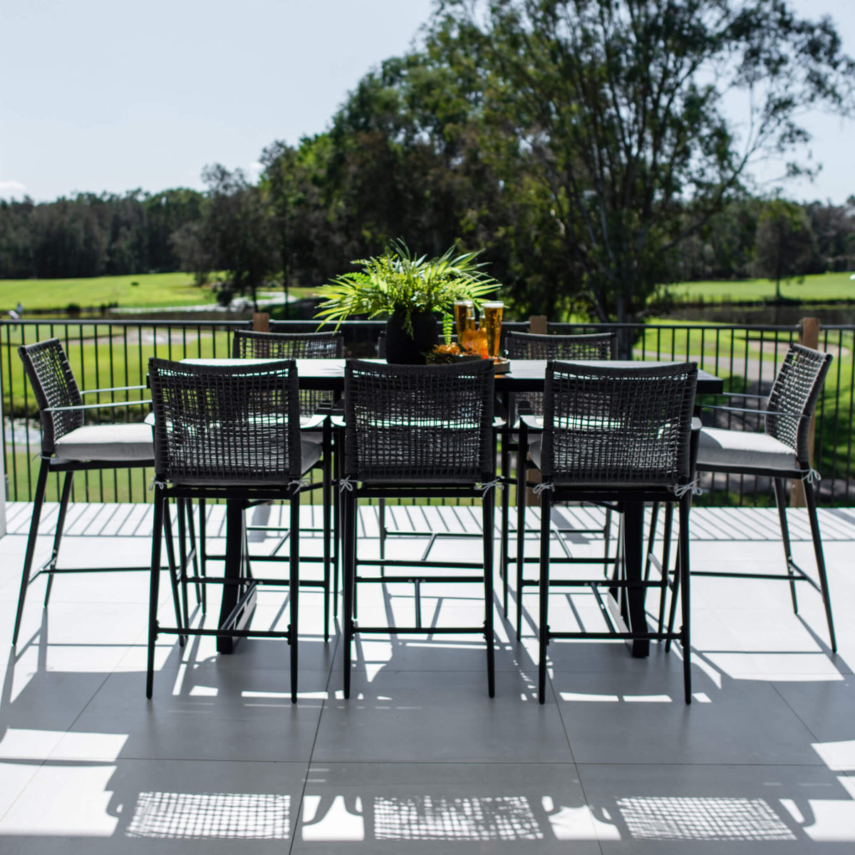 best-outdoor-furniture-Vienna Rope Bergen - 9pce (200x65) - Outdoor Bar Set #color_BLACK