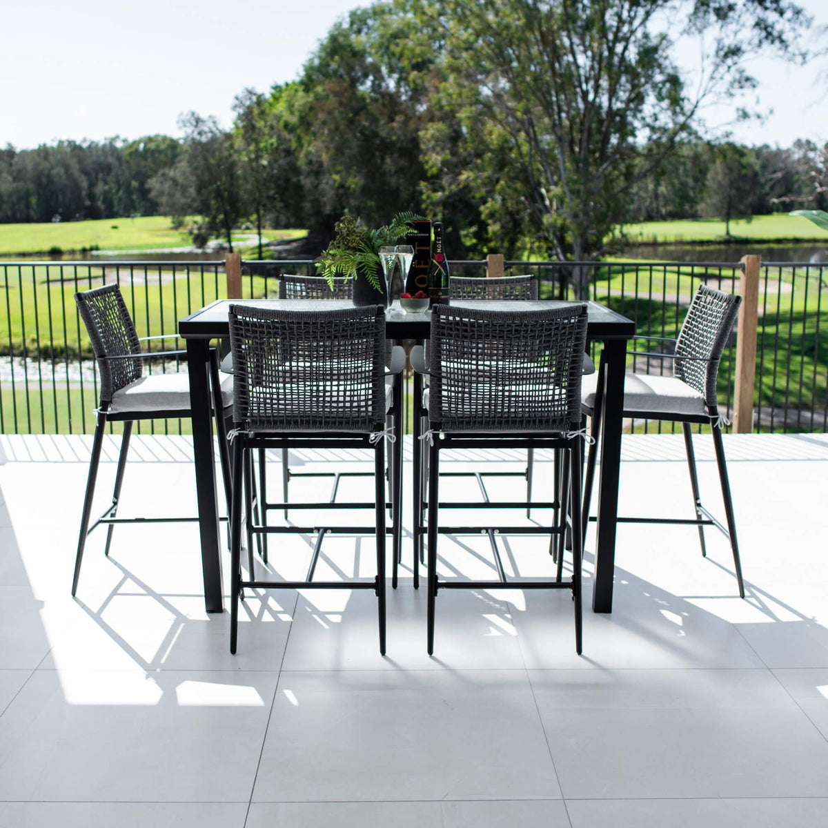 best-outdoor-furniture-Vienna Rope Hudson - 7pce (150x80) - Outdoor Bar Set #COLOR_BLACK