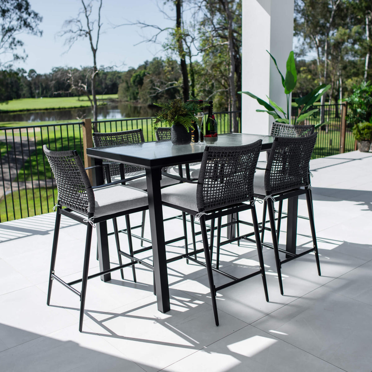 best-outdoor-furniture-Vienna Rope Hudson - 7pce (150x80) - Outdoor Bar Set #COLOR_BLACK