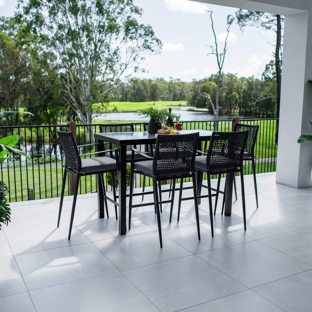best-outdoor-furniture-Vienna Rope Hudson - 7pce (150x80) - Outdoor Bar Set #color_BLACK