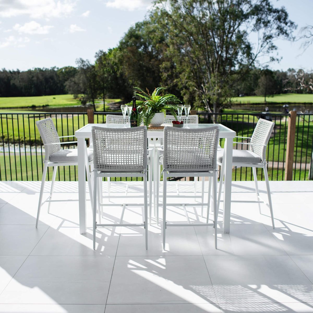 Vienna Rope Hudson - 7pce (150x80) - Outdoor Bar Set