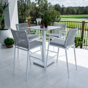 best-outdoor-furniture-Vienna Rope Lennox - 5pce (70x70) - Outdoor Bar Set #color_WHITE