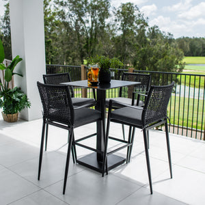 best-outdoor-furniture-Vienna Rope Lennox - 5pce (70x70) - Outdoor Bar Set #color_BLACK